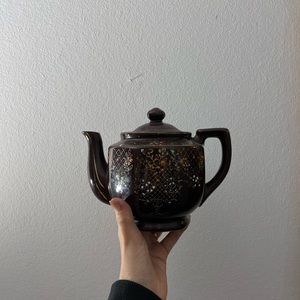 Set of 2 Antique Hand Painted Teapots